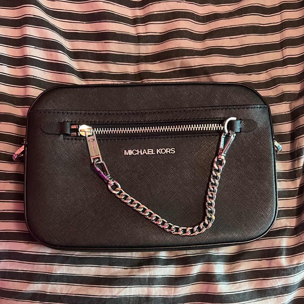 Michale Kors Leather Crossbody Bag with Chain